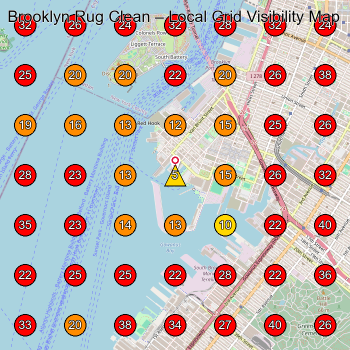 Brooklyn Rug Clean GeoGrid visibility map for Carpet Cleaning Service in Brooklyn